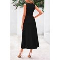 thumbnail image 2 of Vestido PRETTYGARDEN Negro Sin Mangas Línea A Plisado Midi Talla S, 2 of 8