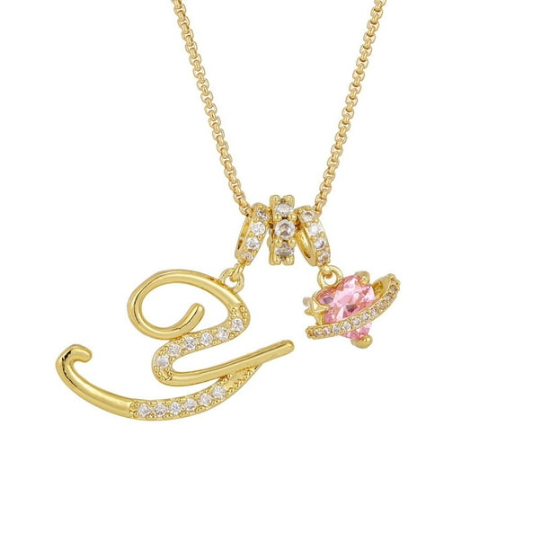 Collares colgantes con letras iniciales de 3 capas de oro un collar