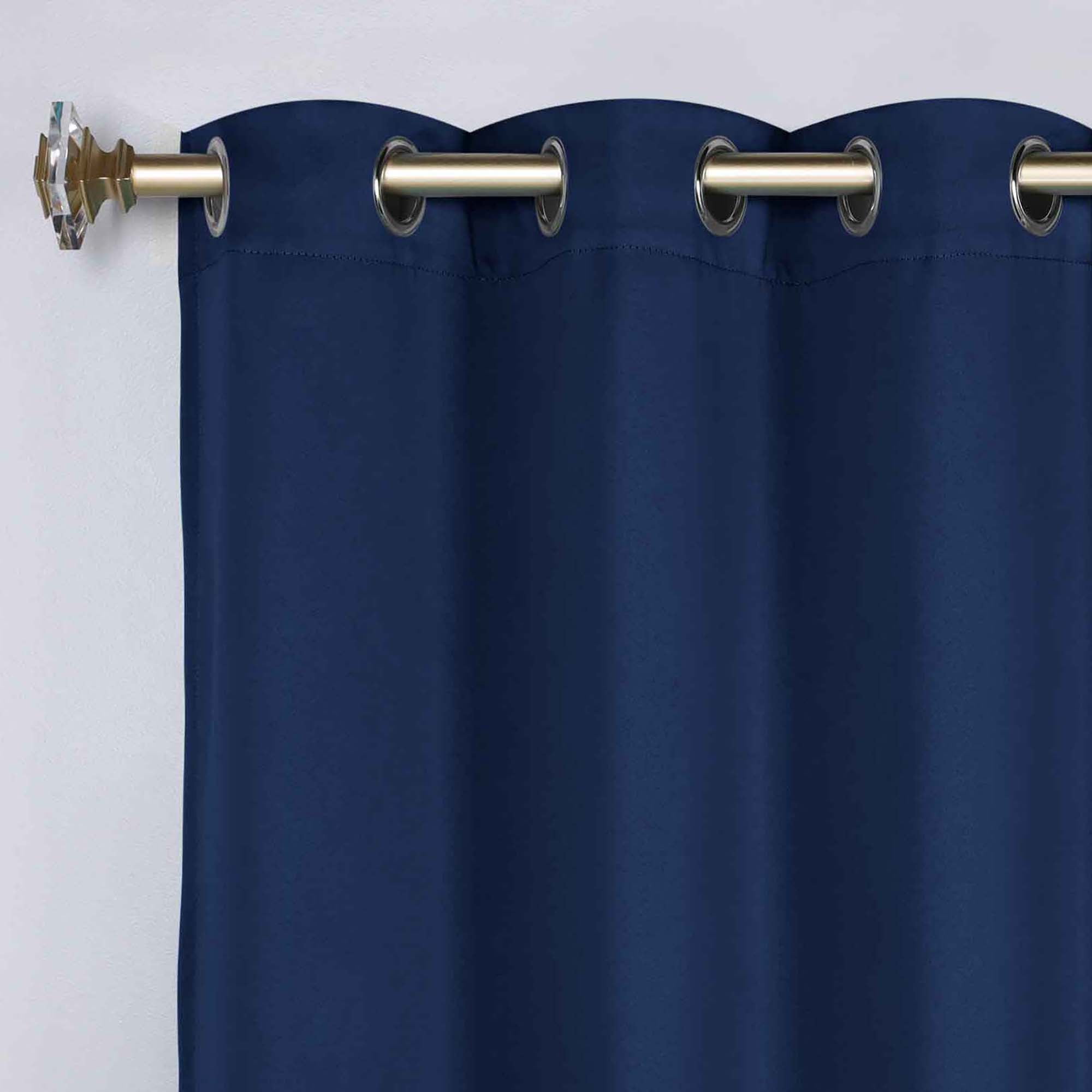 Superior Blackout Solid Light Filtering Grommet Curtain Panel Set, 46" x 108", Navy Blue