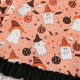 thumbnail image 4 of GYRATEDREAM Halloween Baby Girl Clothes Spooky Ghost Sweatshirt Long Sleeve Shirt Top+Pants Set Fall Toddler Halloween Outfit Girl for 4-5Y Orange, 4 of 9