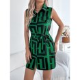 thumbnail image 6 of Ruimatai Women's Casual Sleeveless Collar Belted Waist Midi Dress Soft Polyester Summer Flowy Elegant Tunic, 6 of 9
