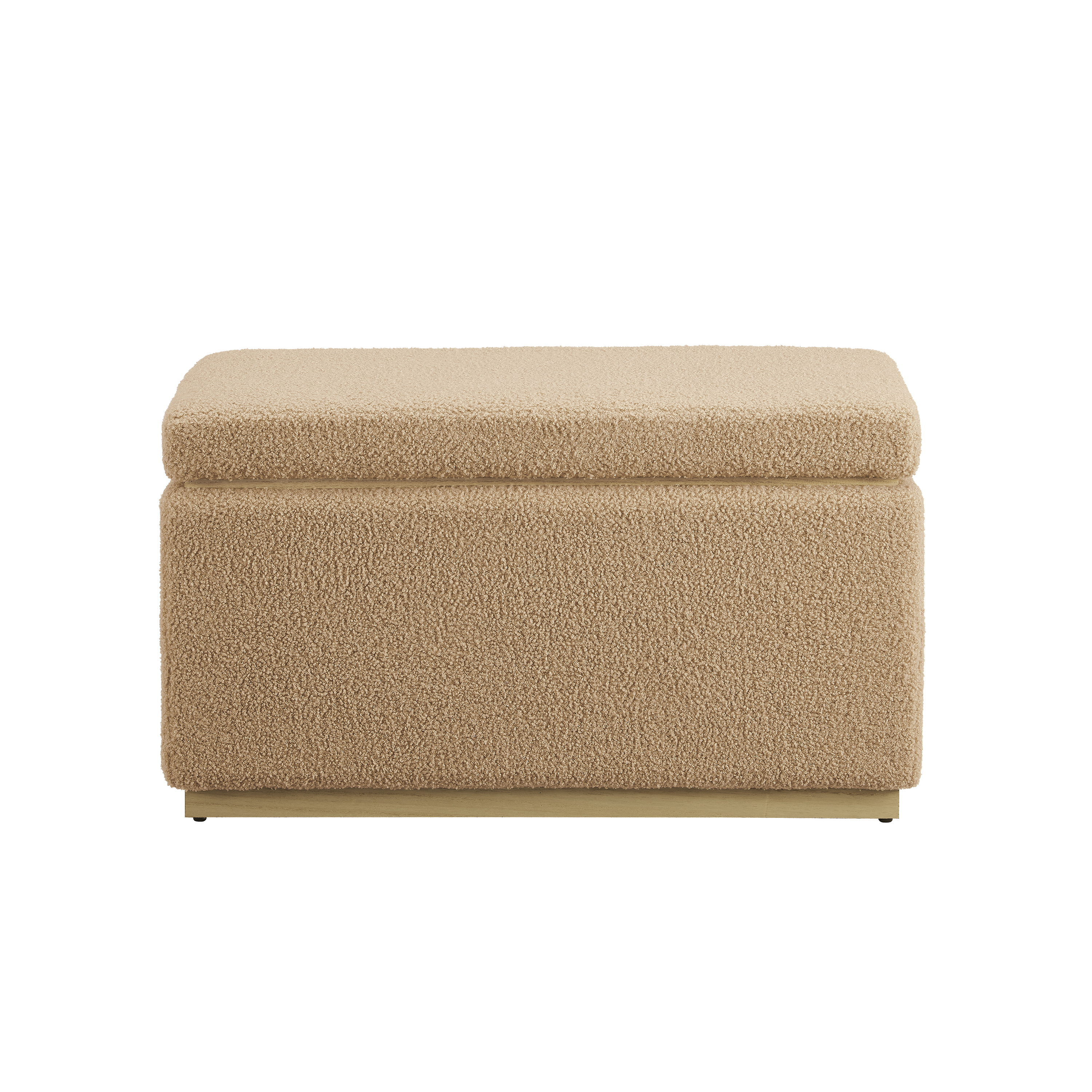 Linon Elta Rectangle Storage Ottoman, Tan