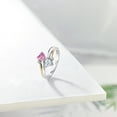 thumbnail image 4 of Gem Stone King 925 Silver and 10K Yellow Gold Heart Shape Pink Moissanite White Moissanite and Lab Grown Diamond 2 Heart Promise Engagement Ring for Women | 0.94 Cttw | Available in Size 5,6,7,8,9, 4 of 5