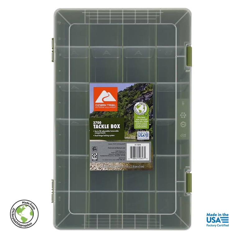Ozark Trail Large Tackle Box 3700, 2-Pack Green photo 2