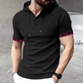 thumbnail image 1 of Blusa de manga corta con capucha para hombre, moda masculina, informal, deportiva, de poliéster, con capucha, de manga corta, 1 of 6