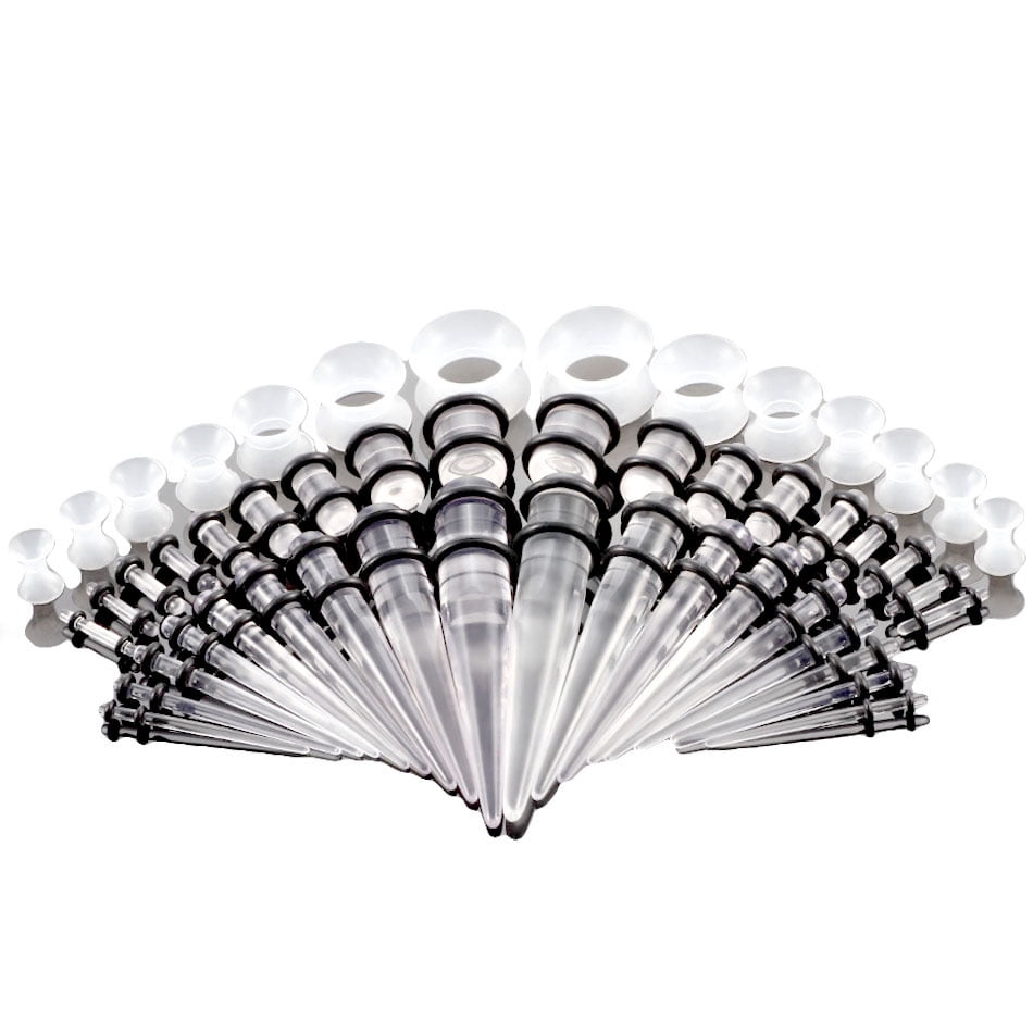 Feildoo 50 Pieces Ear Stretching Kit 14G00G, Acrylic Tapers and Plugs