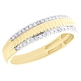 thumbnail image 6 of 10K Yellow Gold Diamond Trio Set Circle Bridal Set + Fluted Wedding Band 1 CT, 6 of 9