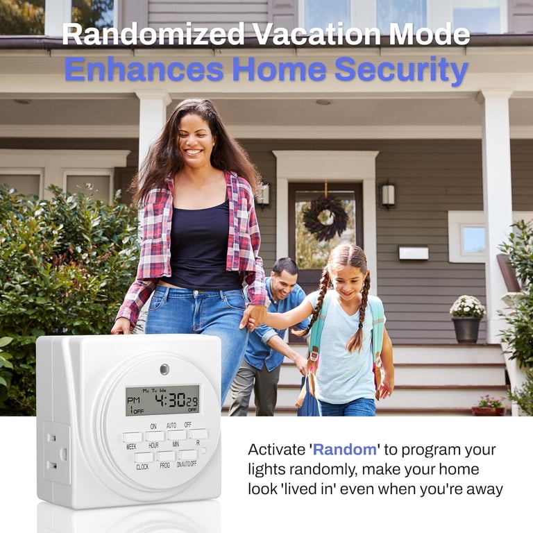 BN-LINK 7-Day Digital Programmable Timer, Dual Outlet photo 8