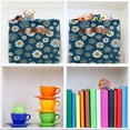 thumbnail image 6 of Yayeee Canvas Storage Basket with Handles for Shelves Fabric Bins Closet Organizer, Green Daisy Pattern, 6 of 8