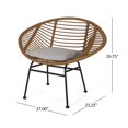 thumbnail image 5 of 2-Piece Outdoor Patio Wicker Chairs, Comfortable All-Weather Conversation Set for Front Porch, Deck, Balcony, and Backyard, Brown, 5 of 5