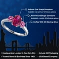 thumbnail image 2 of Gem Stone King 925 Sterling Silver Ring Oval Created Ruby and Pink Moissanite (1.81 Cttw), 2 of 6