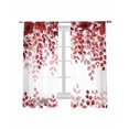 thumbnail image 2 of Sheer Curtains 72 Inches Long, Red Eucalyptus Leaves Light Filtering Window Curtains for Living Room/Bedroom, Summer Botanical Weeping Rod Pocket Voile Sheer Curtain Drapes, 52"W x 72"L, 2 Panels, 2 of 8