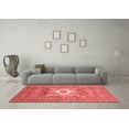 thumbnail image 3 of Ahgly Company Machine Washable Indoor Square Abstract Red Modern Area Rugs, 7' Square, 3 of 4