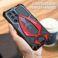 thumbnail image 4 of ELEHOLD for Samsung Galaxy S22 Ultra Rugged Metal Case,MIlitary Grade Drop Protection,Aluminium Alloy Back Cover Shockproof Case with 4-Corner Protection Screw Fixation for Samsung S22 Ultra,Black Red, 4 of 11