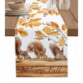 thumbnail image 7 of Thanksgiving Fall Squirrel Table Runner-Cotton Linen- 72 Inch Holiday Dresser Scarves, Autumn Maple Leaves Watercolor Tablerunner for Kitchen Coffee/Dining Living Room Dinner Scarf Décor 16x72, 7 of 7