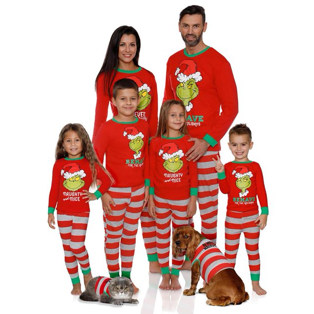 Pijamas De Dibujos Animados Para Padres E Hijos, Conjuntos De Ropa De Navidad Para Niños (Niño 5-6T) Tmvgtek Bebé