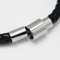 thumbnail image 3 of 10 pc Leather Cord Black Bracelets with 304 Stainless Steel Magnetic Clasps 200x6mm, 3 of 3