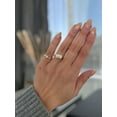thumbnail image 5 of 2.00Ct Emerald Moissanite East West Half Bezel Solitaire Engagement Ring, 14K Rose Gold, US 6, 5 of 8