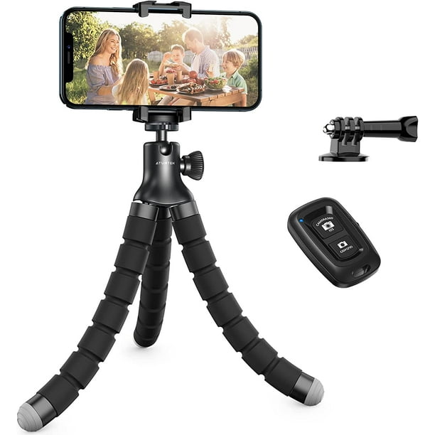Phone Tripod Flexible Camera Tripod Stand with Phone Holder and