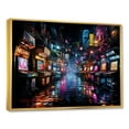 thumbnail image 2 of Designart "Neon Arcade Dream Video Game Fantasy" Fashion Framed Wall Art - Modern Colorful Video Games Hallway Framed Wall Art Decor, 2 of 6
