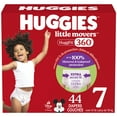 thumbnail image 1 of Huggies Little Movers HuggFit 360° Baby Diapers with 360° Waistband, Giga, Size 3-7, Count 76-44, 1 of 7
