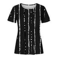 thumbnail image 5 of GaThRRgYP Women Blouses Summer Short Sleeve Tops,Women's Fashion Summer Casual Printed V-neck Button Up Short Seeved Blouses Top Black XL, 5 of 5