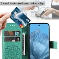 thumbnail image 3 of Feishell Slim Wallet Case for Google Pixel 9 Pro XL,Shockproof Stylish Embossed Pattern PU Leather Magnetic Clasp Folio Flip Kickstand Card Slots Purse for Women Men Phone Cover,Green, 3 of 9