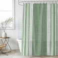 thumbnail image 4 of Vintage Green Striped Bathroom Shower Curtains with 12 Hooks Polyester Waterproof Shower Curtain for Stalls and Bathtubs Farmhouse Modern Stripes Boho Texture Decorative Bathroom Curtain 36x72 Inches, 4 of 9