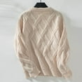 thumbnail image 3 of Womens Oversized Crewneck Sweater Cable Knit Vintage Chunky Pullover Sweater Baggy Long Sleeve Loose Fall Winter Apparel 2024, 3 of 6