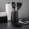 thumbnail image 4 of Thyme & Table 6.2" Ribbed Ceramic Kitchen Utensil Holder, Black, 4 of 5
