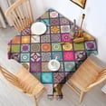 thumbnail image 2 of Multicolor Ethnic Mandala Pattern Square Tablecloth,Waterproof Square Table Cover,Wipeable Spillproof Washable Table Cover for Home Kitchen Party Decor 52"x52"(132x132cm), 2 of 6