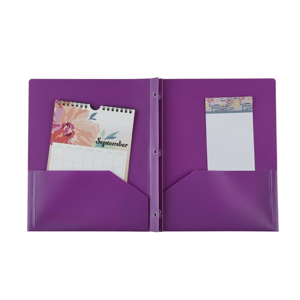 Pen + Gear 3Prong Plastic Folder, Purple