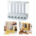 thumbnail image 3 of Wall-Mounted Dry Food Storage Dispenser Grains organization essentials cereal dispenser Rice Box storage box jars lid Candy Organizer 6 Grid White, 3 of 8
