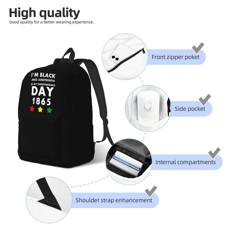June teenth Is My Independence Day Backpack for Men Women Laptop Backpack Hiking Backpack Travel Bag Work Backpack with Pocket Walmart