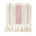 thumbnail image 2 of Pink Table Runner 72 inches Long Boho Macrame Table Runner for Home Decor, Farmhouse Table Runners with Tassels for Party Bohemian Rustic Bridal Shower Dining Decor 12x72 inches, 2 of 6