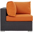 thumbnail image 2 of Modway Convene Aluminum and Rattan Outdoor Patio Corner in Espresso/Orange, 2 of 4