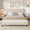 Beige King, variant on Twin/Full/Queen/King Size Platform Bed Frame with Fabric Upholstered Headboard and Wooden Slats Support, Fully Upholstered Mattress Foundation/No Box Spring Needed/Easy Assembly