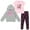 Gray, variant on Barbie Little Girls Zip Up Fleece Hoodie T-Shirt and Leggings 3 Piece Outfit Set Little Kid to Big Kid