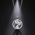 thumbnail image 2 of TEAMER Stainless Steel Flag Pendant Necklaces Figure 4 Long Necklaces For Women Men Trendy Chian Jewelry Gift, 2 of 4