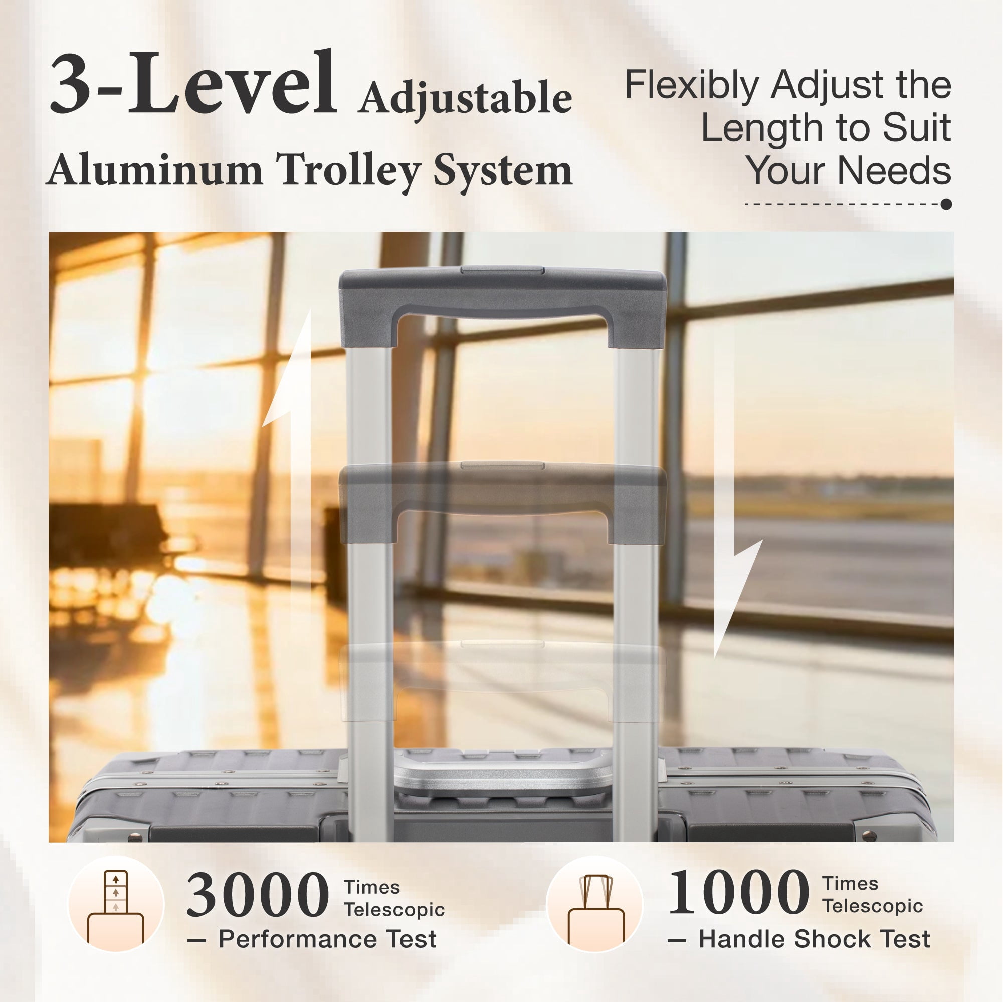 MF Studio 24 inch Checked Luggage, Lightweight PC Hardshell Zipperless Suitcase with Aluminum Frame, TSA locks, Spinner Wheels, USB Charging Port, Cup Holder, Dark Gray