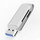 Lecteur de Carte SD Adaptateur de Lecteur de Carte Mémoire USB 3.0 à Double Fente en Aluminium pour SD SDXC SDHC – image 2 sur 6