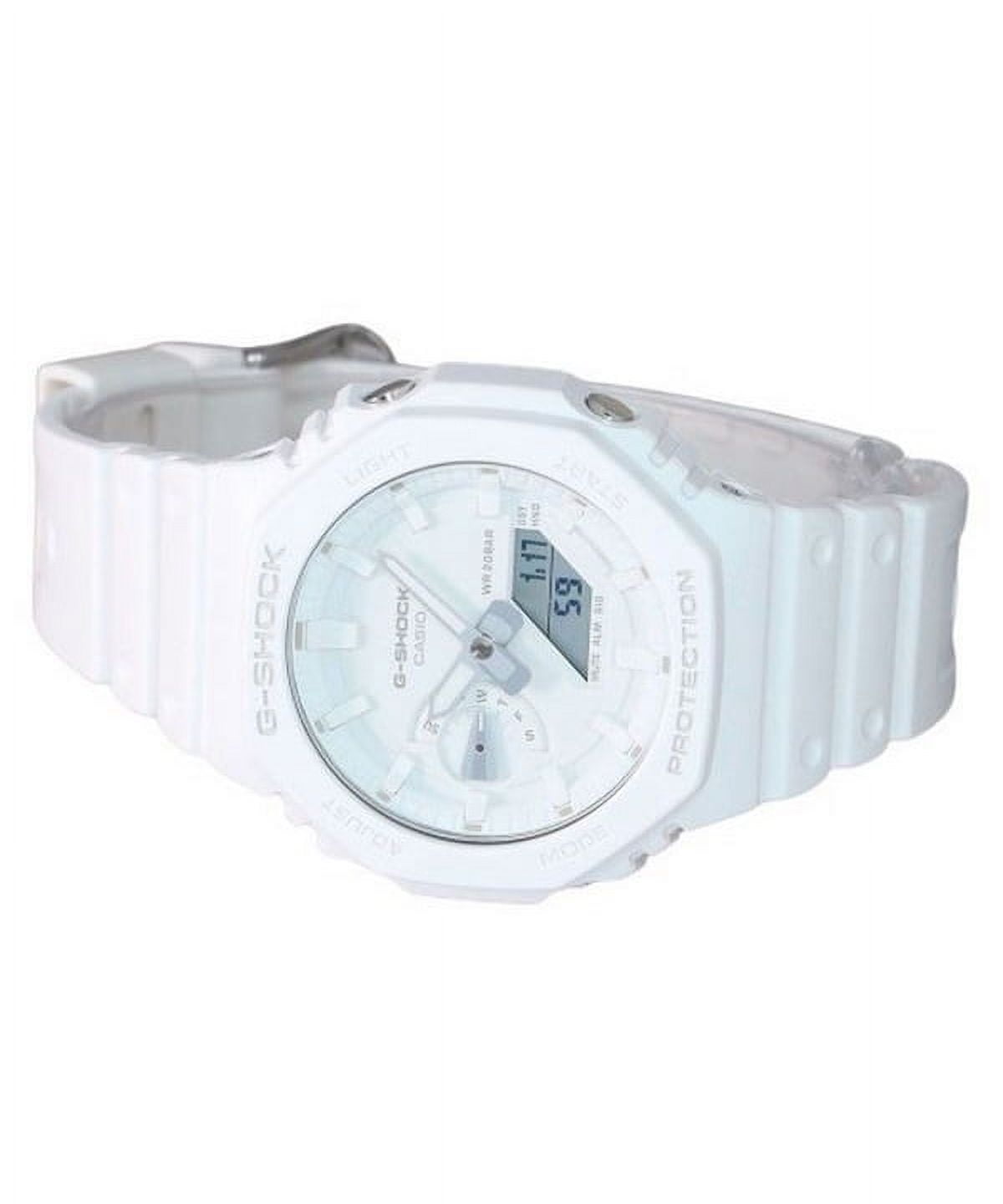 Casio G-Shock Tone-on-Tone Analog Digital Resin Strap White Dial Quartz GA-2100-7A7 Men's Watch