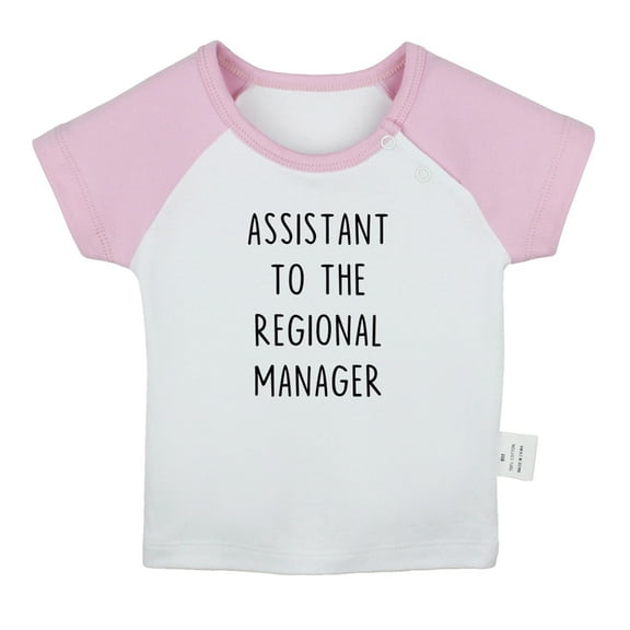 iDzn Assistant to the Assistant Regional Manager Funny T shirt For Baby, Newborn Babies T-shirts, Infant Tops, 0-24M Kids Graphic Tees Clothing (Short Pink Raglan T-shirt, 0-6 Months)