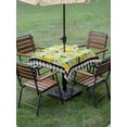 thumbnail image 5 of Square Outdoor Tablecloth with Umbrella Hole Lemons Outside Table Cloth Waterproof Patio Table Cover Summer Botanical Black White Plaid Pastoral Zipper Tablecloths for Picnic Party Camping 54x54 Inch, 5 of 8