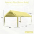 thumbnail image 2 of Pakunoda 10' X 20' Carport Canopy Replacement Cover, Portable Car Garage Shelter Party Top Tent with 34PC Ball Bungees, Light Yellow (Only Cover, Frame Not Included), 2 of 8