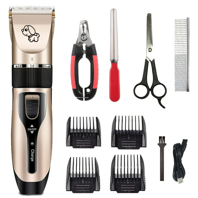 Amdohai Pets Dog Cat Electric Dog Grooming Kit Dog Trimmer for Small Dogs Cats USB Rechargeable Low Noise Powerful Motor