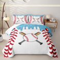 thumbnail image 2 of Erosebridal Baseball Sport Twin Quilt Set,Blue Ice Cream Drip Twin Coverlet Set For Boys Kids,2 Pieces, 2 of 7