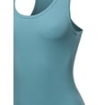 thumbnail image 4 of A2Y Women's Fashion Basic Premium Cotton Racerback Tank Body Suit Titanium XS, 4 of 5