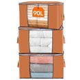 thumbnail image 2 of Fuebueo Storage Bags Blanket Clothes Organization and Storage Containers for Comforters,Bedding, Foldable Organizer with Reinforced Handle,Sturdy Zippers, 2 of 9