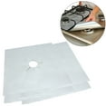 thumbnail image 4 of 8 Pcs Doublures de Four Universelles Résistantes Feuilles de Protection pour Plaque de Cuisson à Gaz (27x27cm, Argent), 4 of 8